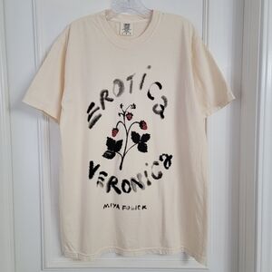 Erotica Veronica Miya Folick Ivory Cream Comfort Colors Crewneck T-Shirt. Sz- L